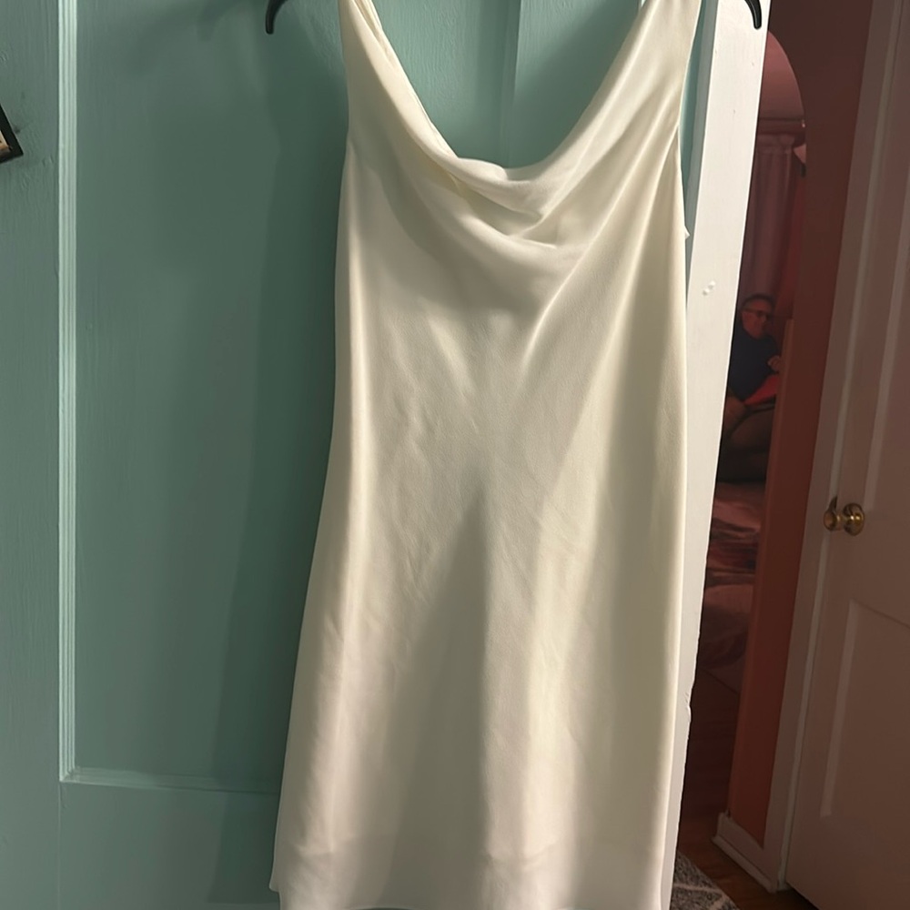 Off white cowl neck aline dress